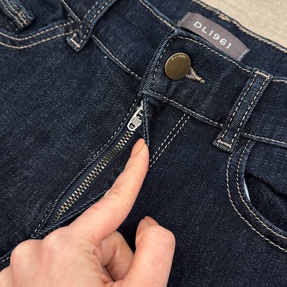 DL1961 Mara Straight High Rise Instasculpt Ankle Jeans in Snyder Dark Wash Sz 27 - Picture 6 of 16